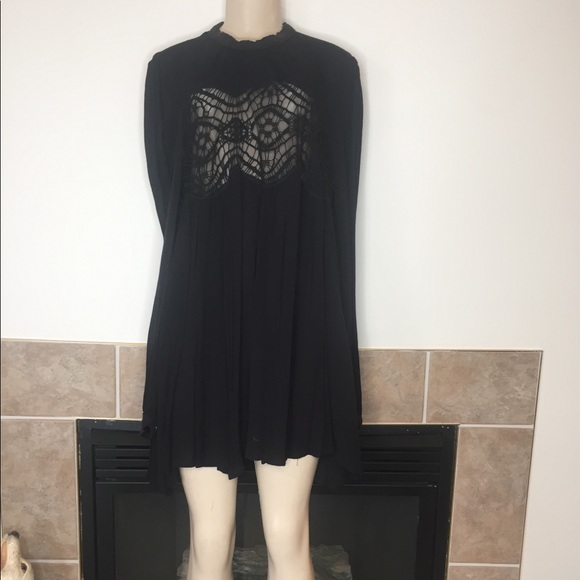 Free People Dresses & Skirts - Free People Black Long Sleeve Tent Dress Size: L